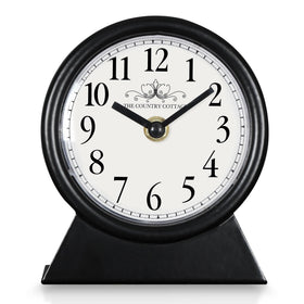QIYAODECO vintage desk clock side view highlighting silent movement for peaceful spaces