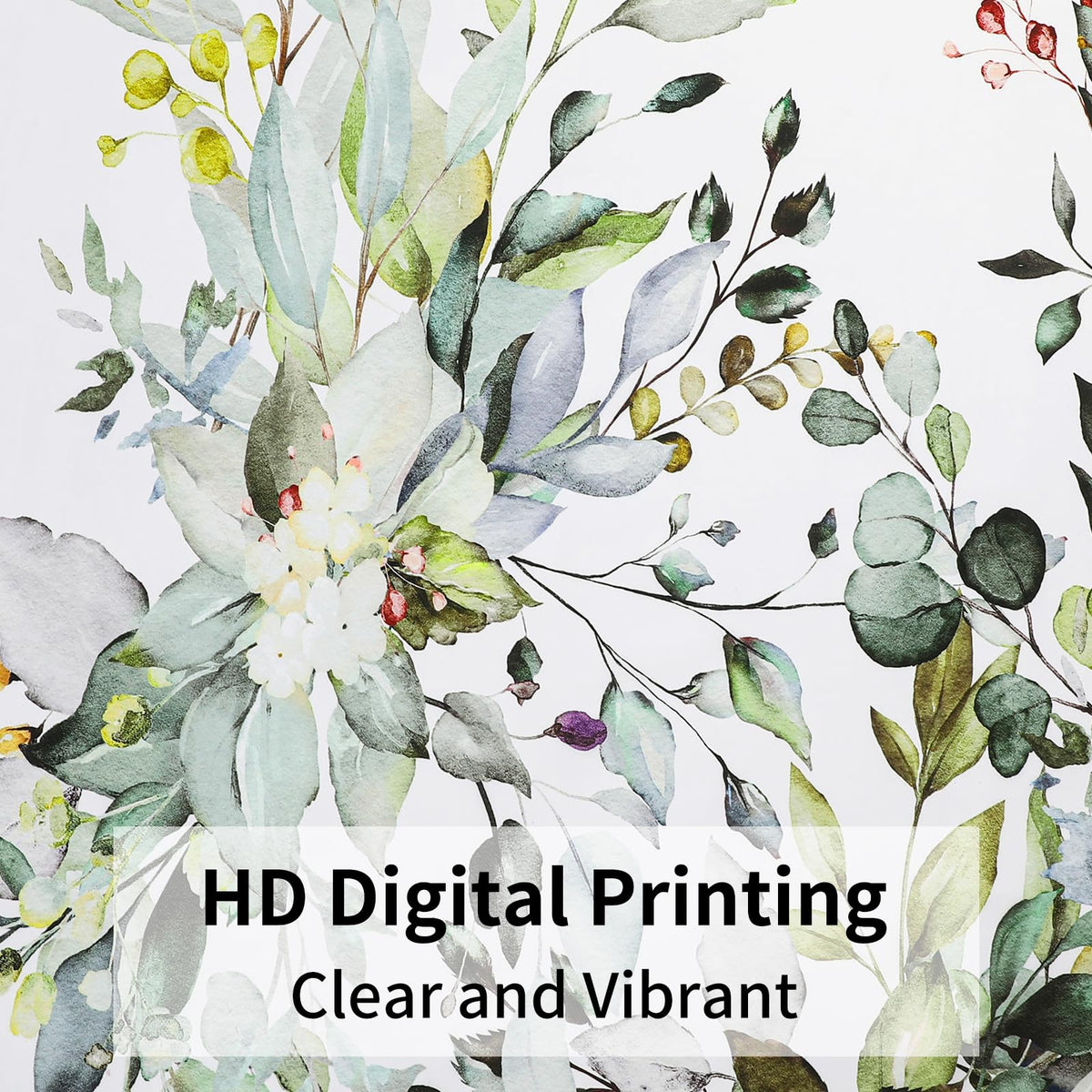 QiyI eucalyptus-leaf print adds a fresh, nature-inspired feel to any bathroom.