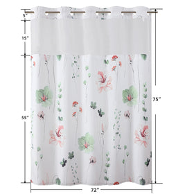 QiyI Floral bathroom decor with watercolor design enhances spa-like atmosphere.