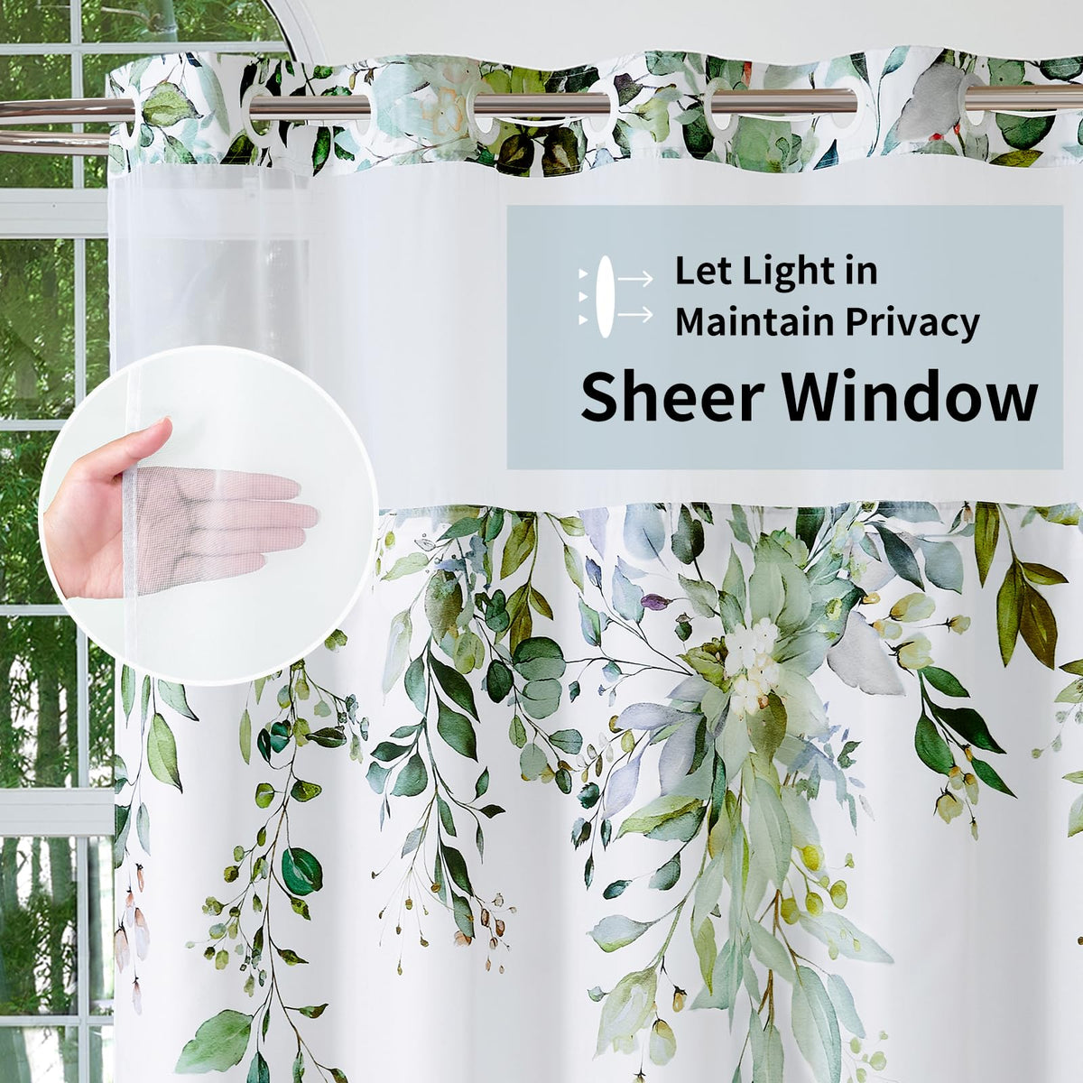 QiyI top sheer window lets in light while preserving privacy and airflow.