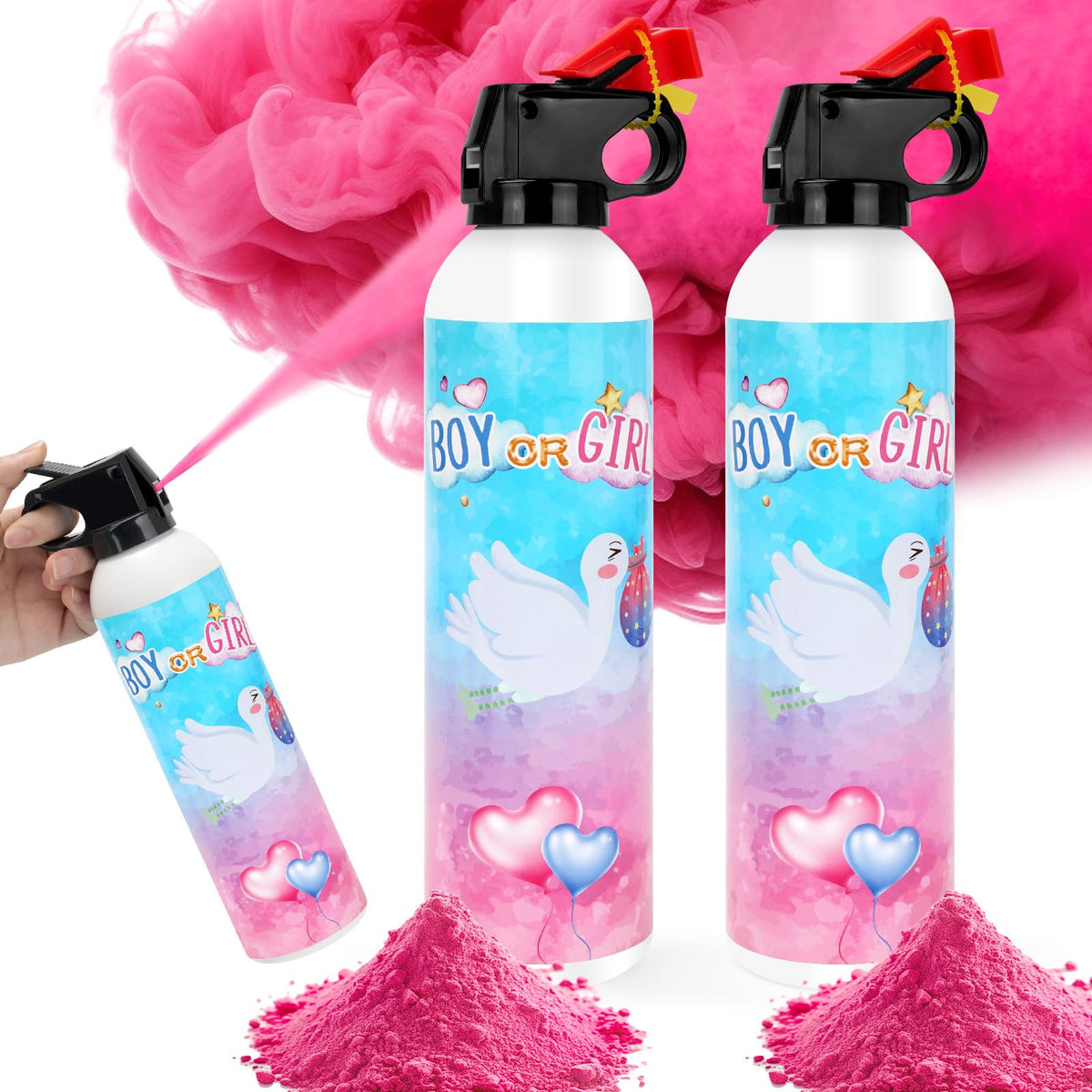 QIYVLOS pink spray color reveal for vibrant party moment