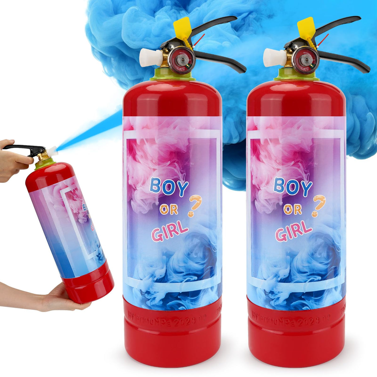 QIYVLOS giant gender reveal blue powder spray for dramatic outdoor moment