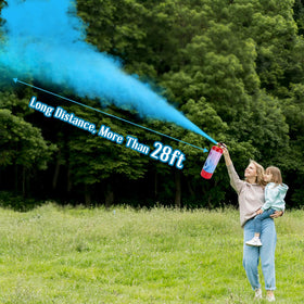 QIYVLOS giant reveal kit with two blue extinguishers sparks memorable party moments