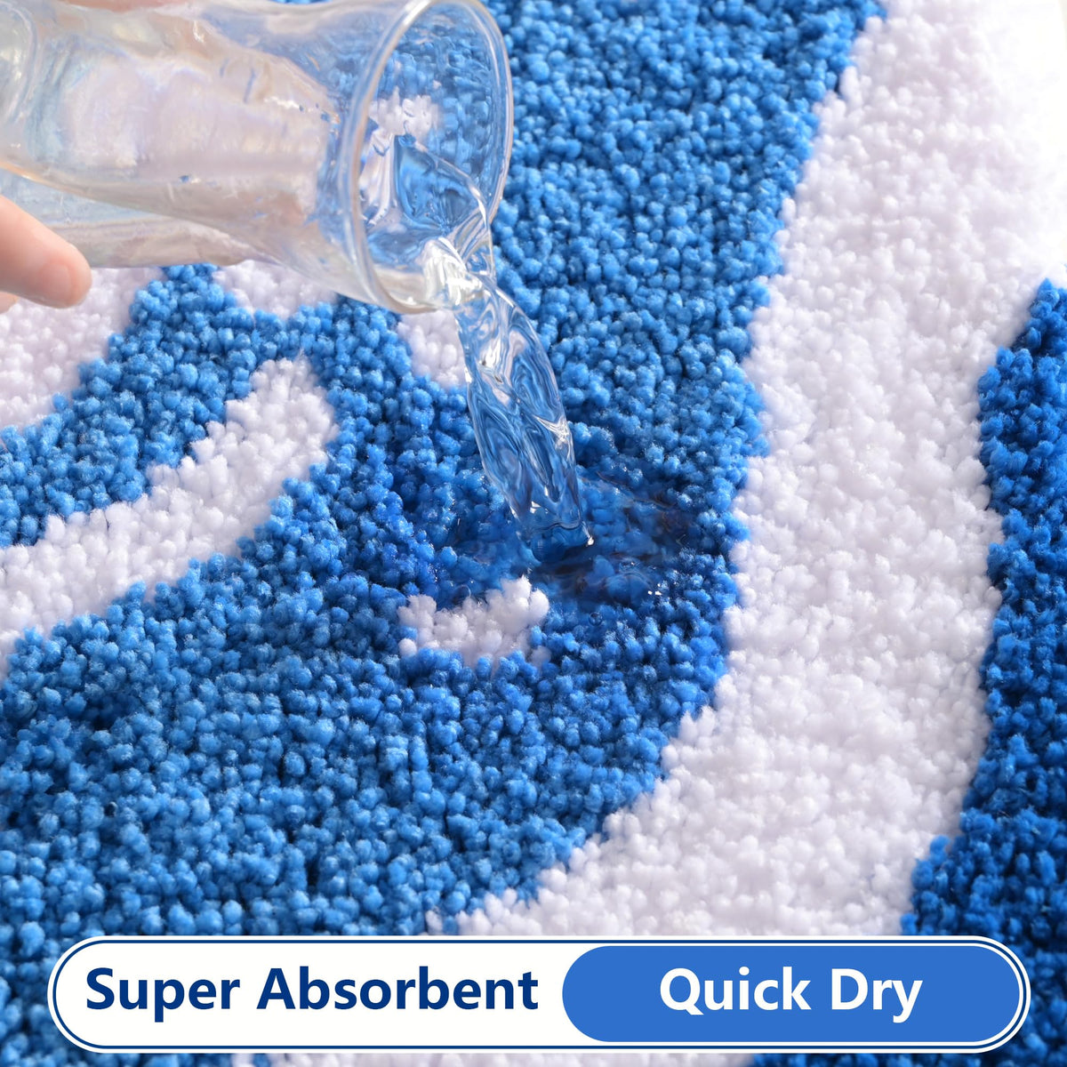 QJHOMO coastal rug is highly absorbent and quick-drying for tiled floors.
