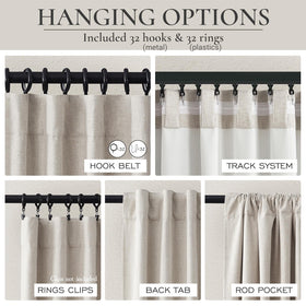 QJmydeco white-backed blackout curtain close-up for privacy and complete darkness