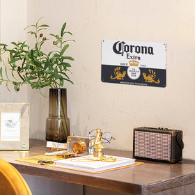 QKLGXGLOBAL home bar setup features beer signs for cozy evenings.