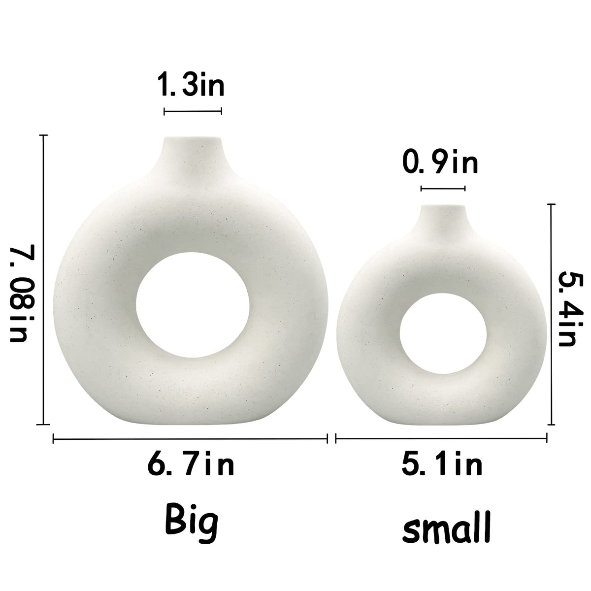 QLOFEI ceramic vase set 2 living room mantel adds light, airy decor.