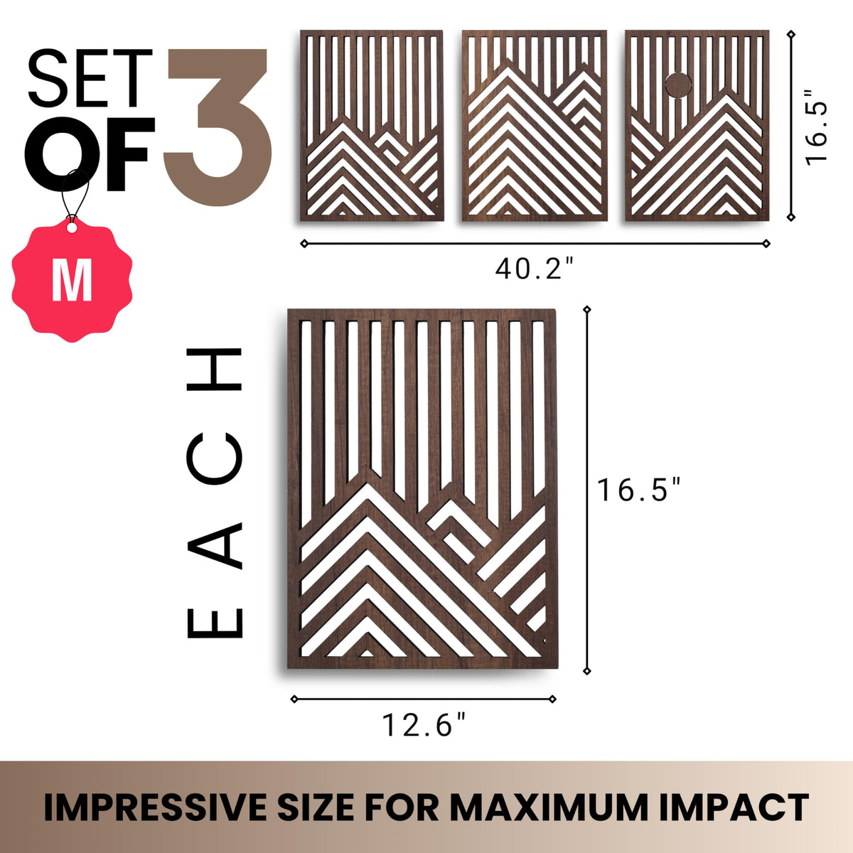 qmmp mountain sun walnut wall art adds modern texture and visual depth to bedrooms