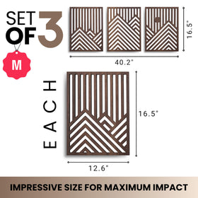 qmmp mountain sun walnut wall art adds modern texture and visual depth to bedrooms