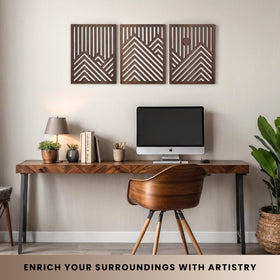 qmmp mountain sun walnut wall art designed for easy mounting and lasting appeal