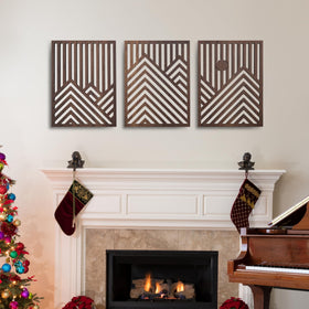 qmmp mountain sun walnut wall art blends with various decor styles for versatile placement
