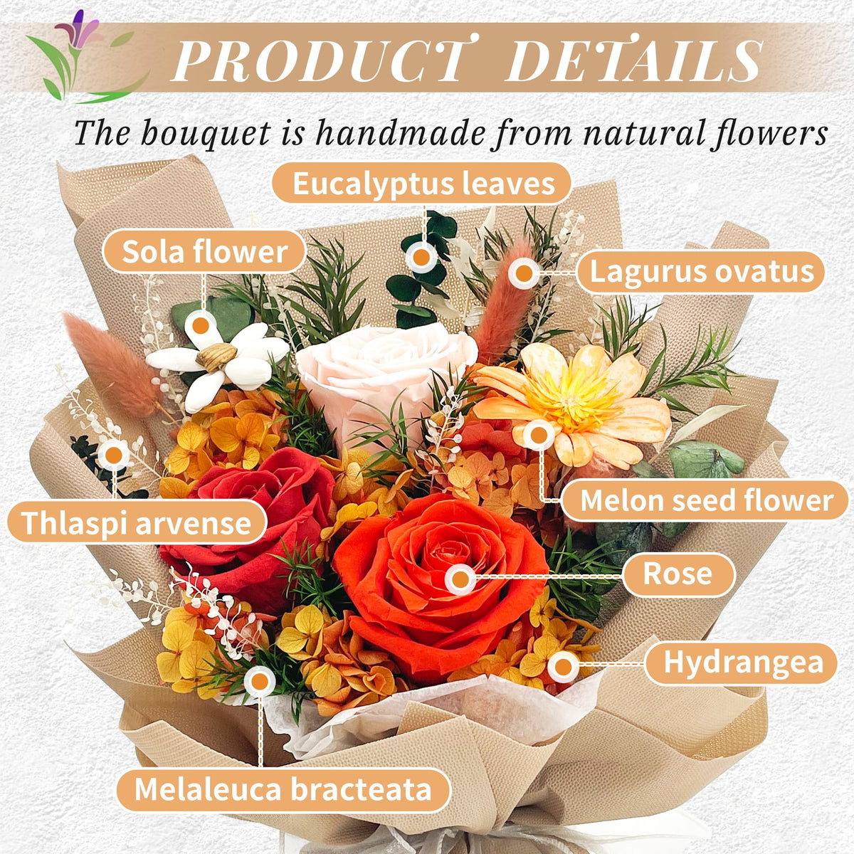 QOEAZY long-lasting beauty bouquet—everlasting blooms for year-round display.