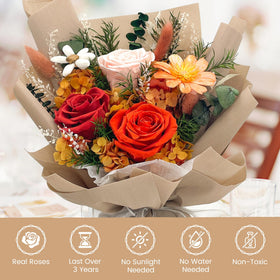 QOEAZY luxury floral arrangement—premium centerpiece for weddings or anniversaries.
