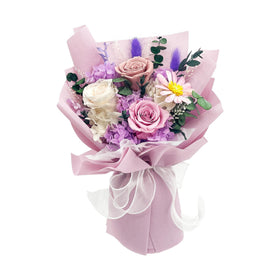 QOEAZY preserved flowers bouquet in gift box ready for delivery