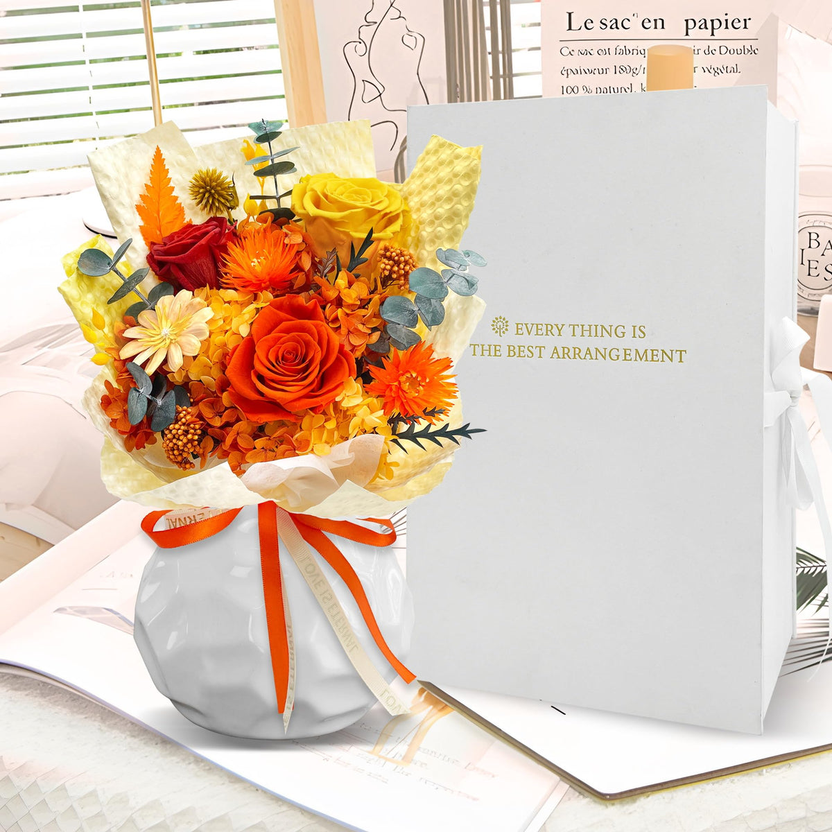 QOEAZY ready-to-gift-bouquet ships securely for easy gifting