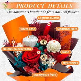 QOEAZY rose bouquet handmade with rich details for gifting