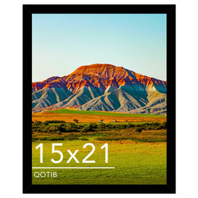 QOTIB 15x21 black frame front view for wall mounting, showcasing sleek design.
