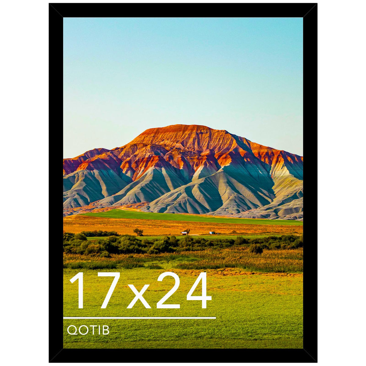 QOTIB 17x24 black frame front view for stylish wall display
