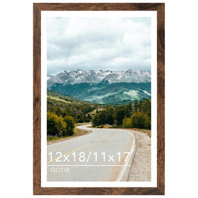 QOTIB deep brown 12x18 frame highlights posters with a refined, modern finish.