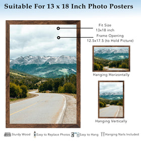 QOTIB deep brown frame for versatile wall hanging in any room.