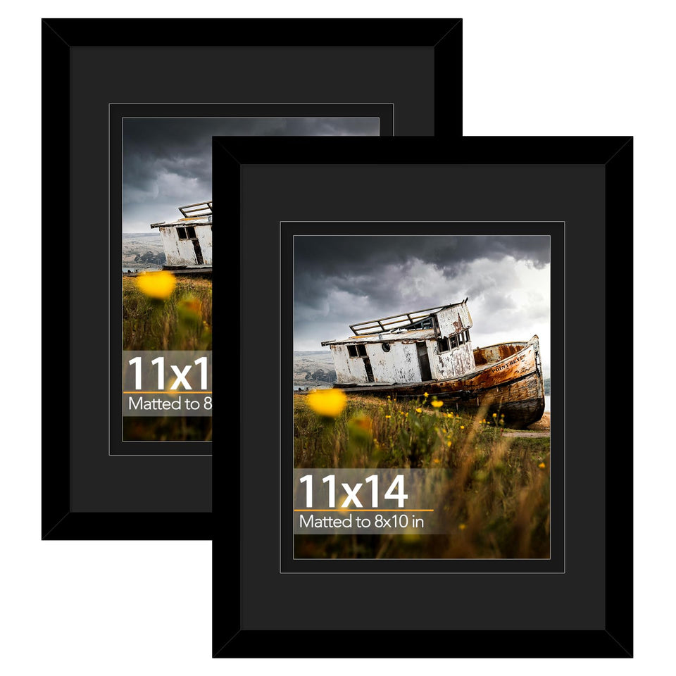 QOTIB double floating mat 11x14 frame elevates 8x10 photos with gallery-style depth.