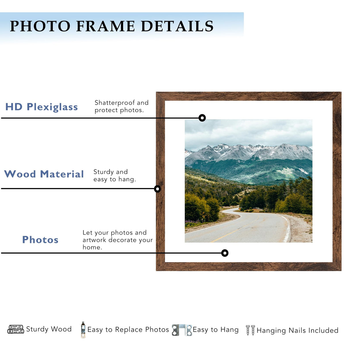 QOTIB 14x14 mat display opening highlights photos with minimal frame interference.