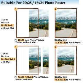 QOTIB wood 16x24 mat frame highlighting art with centered display.