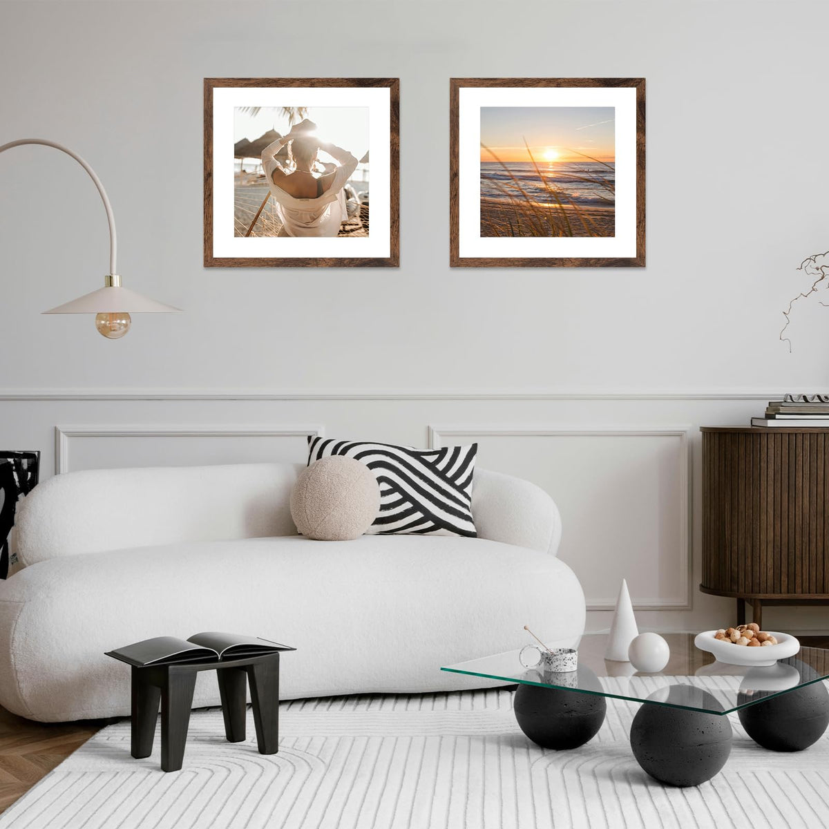 QOTIB deep brown wood finish complements diverse decor styles.