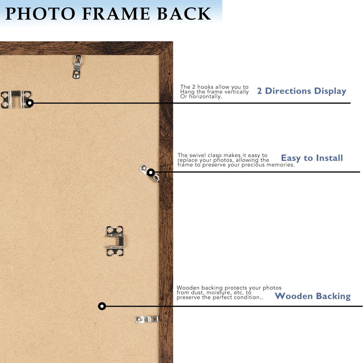 QOTIB wood frame with plexiglass for safe, shatter-resistant presentation.