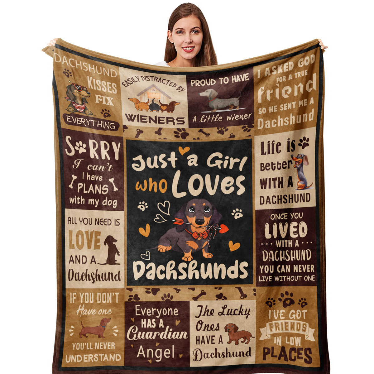 Qotuty dachshund gifts women blanket 50x60 adds warmth and charm
