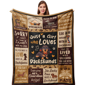 Qotuty dachshund gifts women blanket 50x60 adds warmth and charm