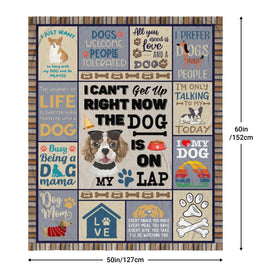 Qotuty dog-pattern and words blanket enhances cozy movie nights