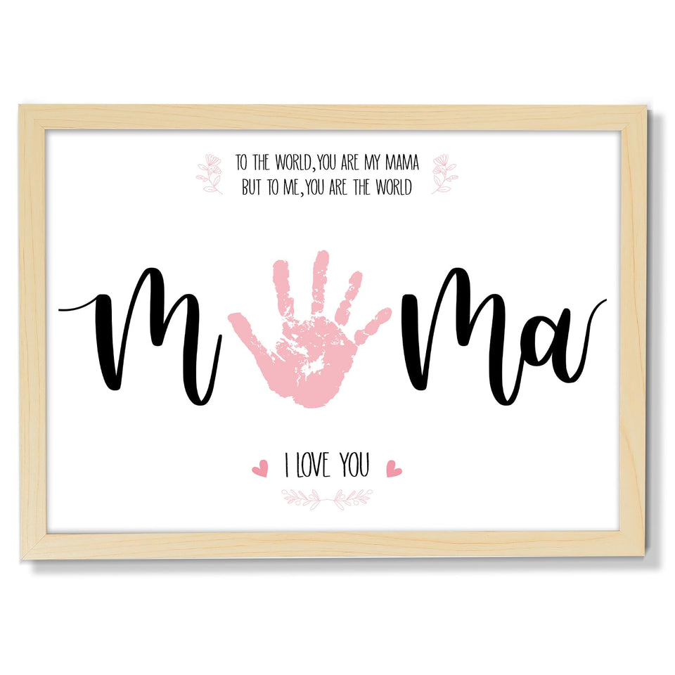 QOUBAI Mother's Day handprint art kit with 12x16 frame for a lasting keepsake