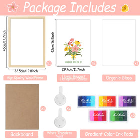 QOUBAI solid wood frame highlighting the bouquet print