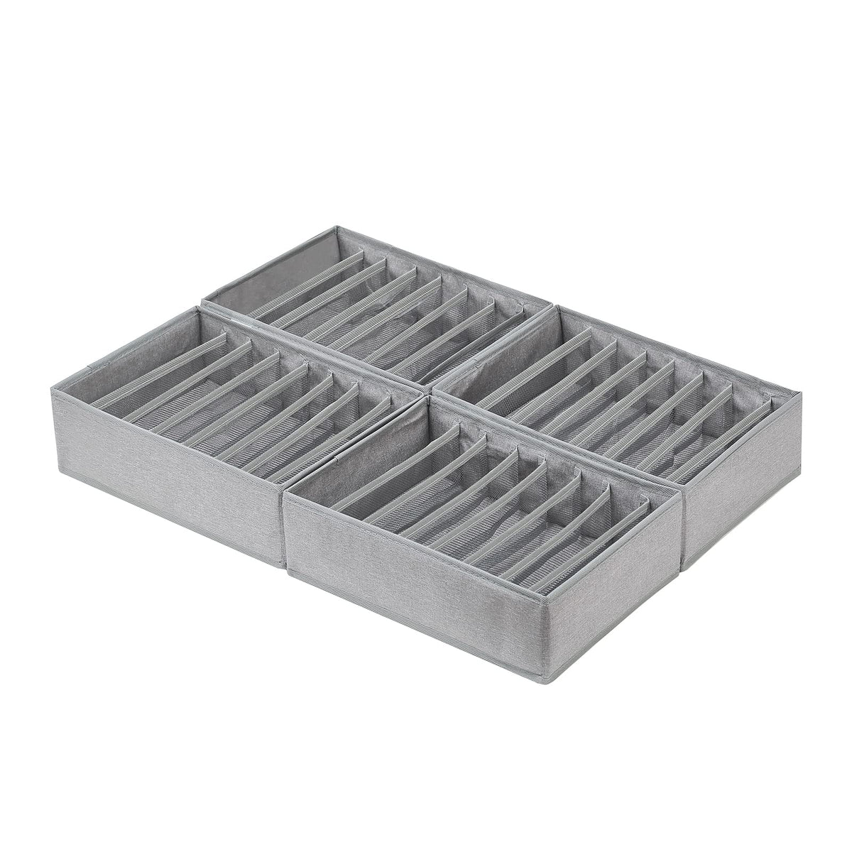 Qozary 4-pack drawer organizers show compact grid layout for tidy clothing