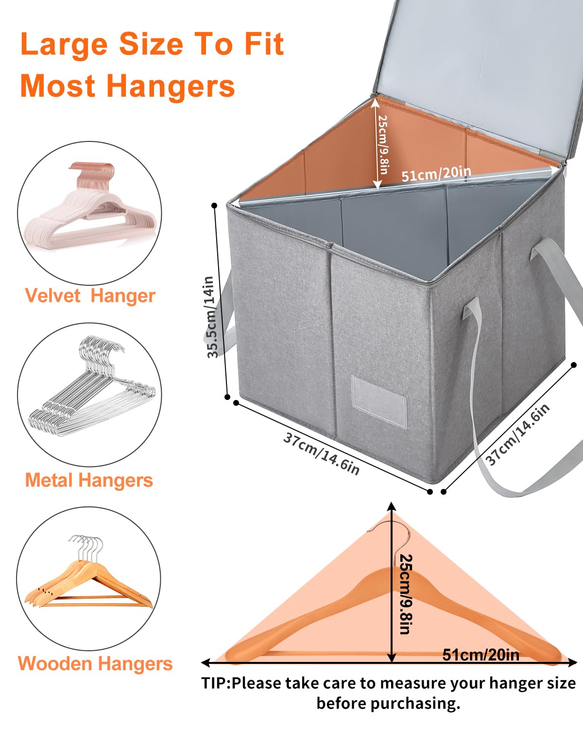 Qozary dustproof hanger box lid protects hangers while stored.