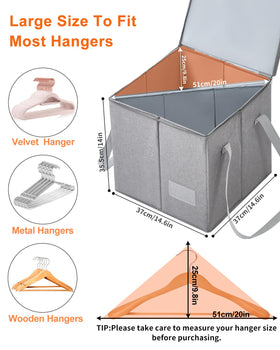 Qozary dustproof hanger box lid protects hangers while stored.