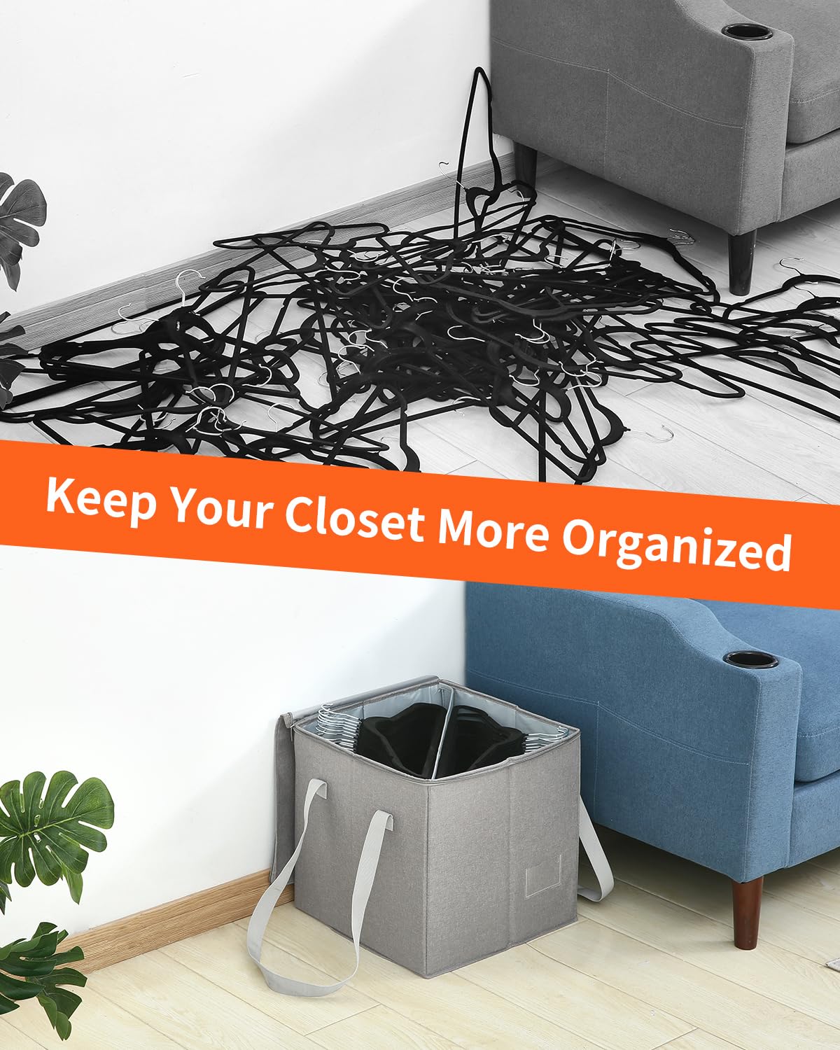 Handles on the case enable easy carrying from laundry to closet.