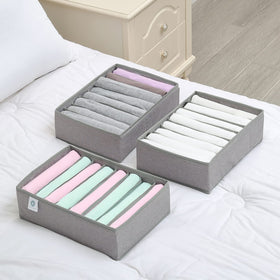 Qozary leggings and lingerie storage bins simplify laundry flow and item retrieval