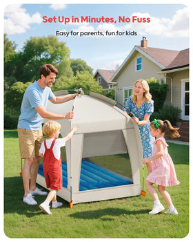 QPAU four-sided breathable mesh enhances ventilation and visibility inside the tent