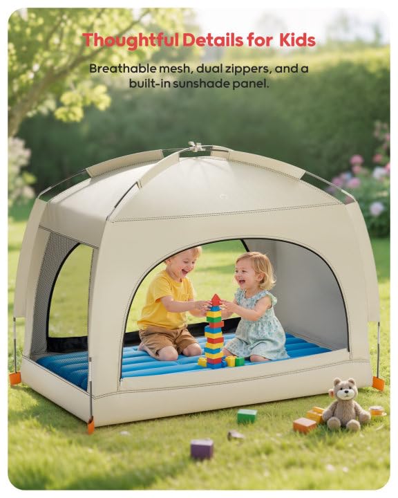QPAU soft flocked sleep surface provides comfortable, gentle support for toddlers
