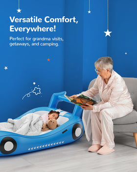 QPAU Toddler bed with 10-inch safety rails for secure sleep