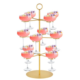 QPIX DIGITAL Champagne Tower 3-tier assembled for an elegant wedding centerpiece