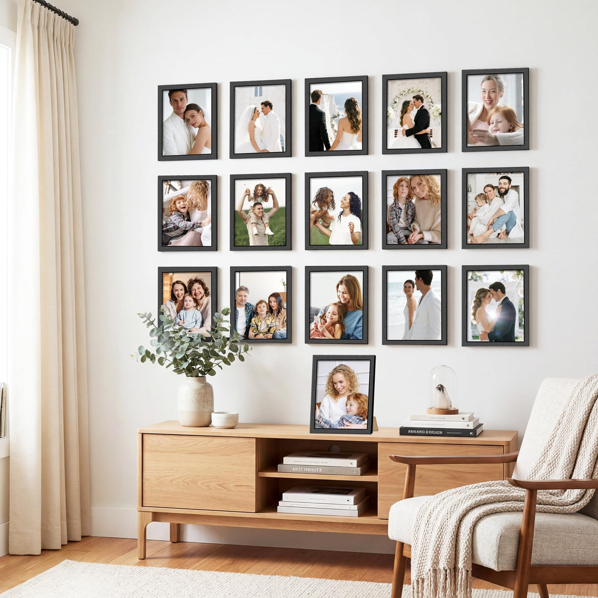 QPQIYIY 8x10 frame with clear plexiglass protects photos from dust and fingerprints.
