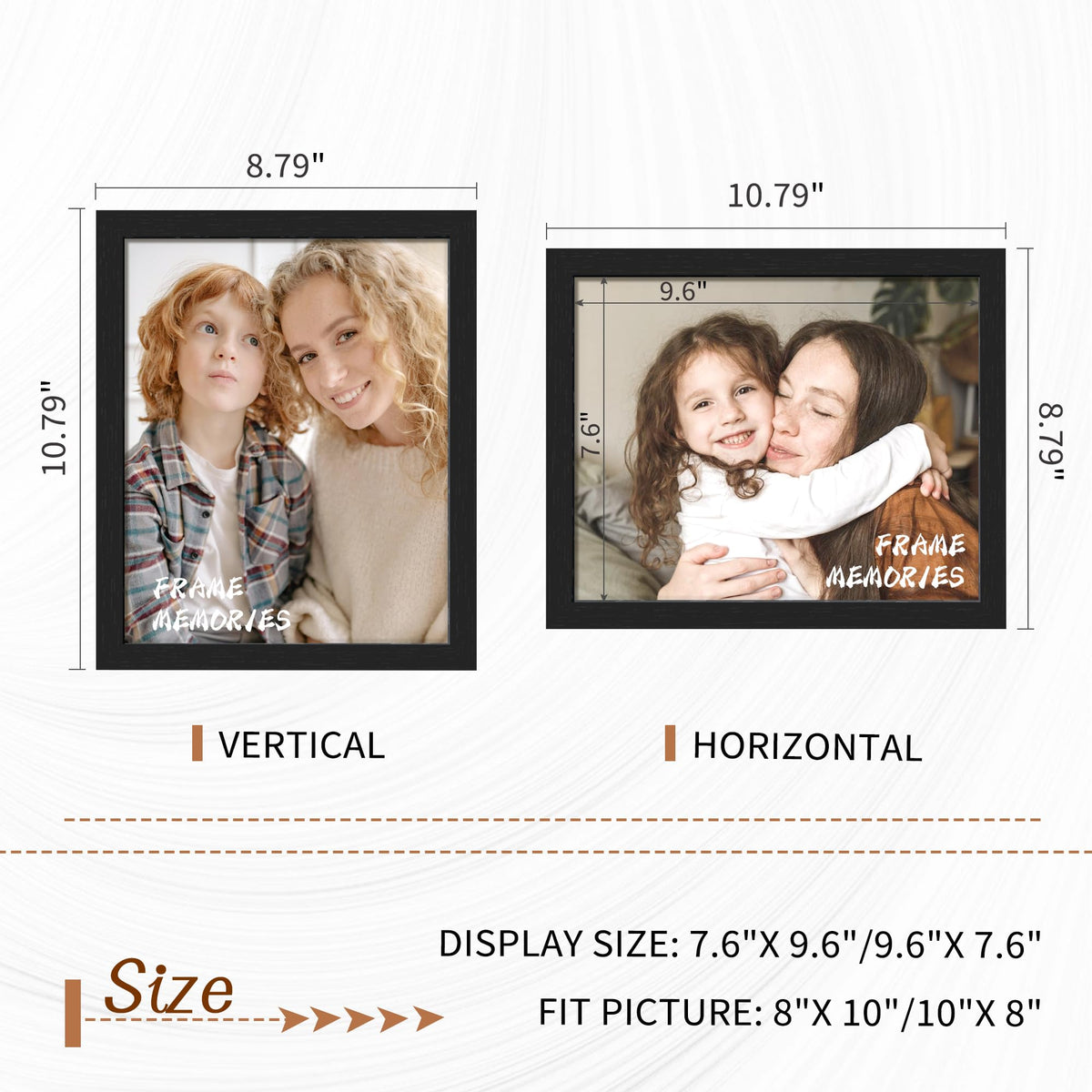 QPQIYIY 8x10 frame dual-purpose design supports wall hanging and tabletop placement.