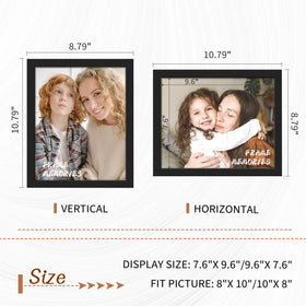 QPQIYIY 8x10 frame dual-purpose design supports wall hanging and tabletop placement.