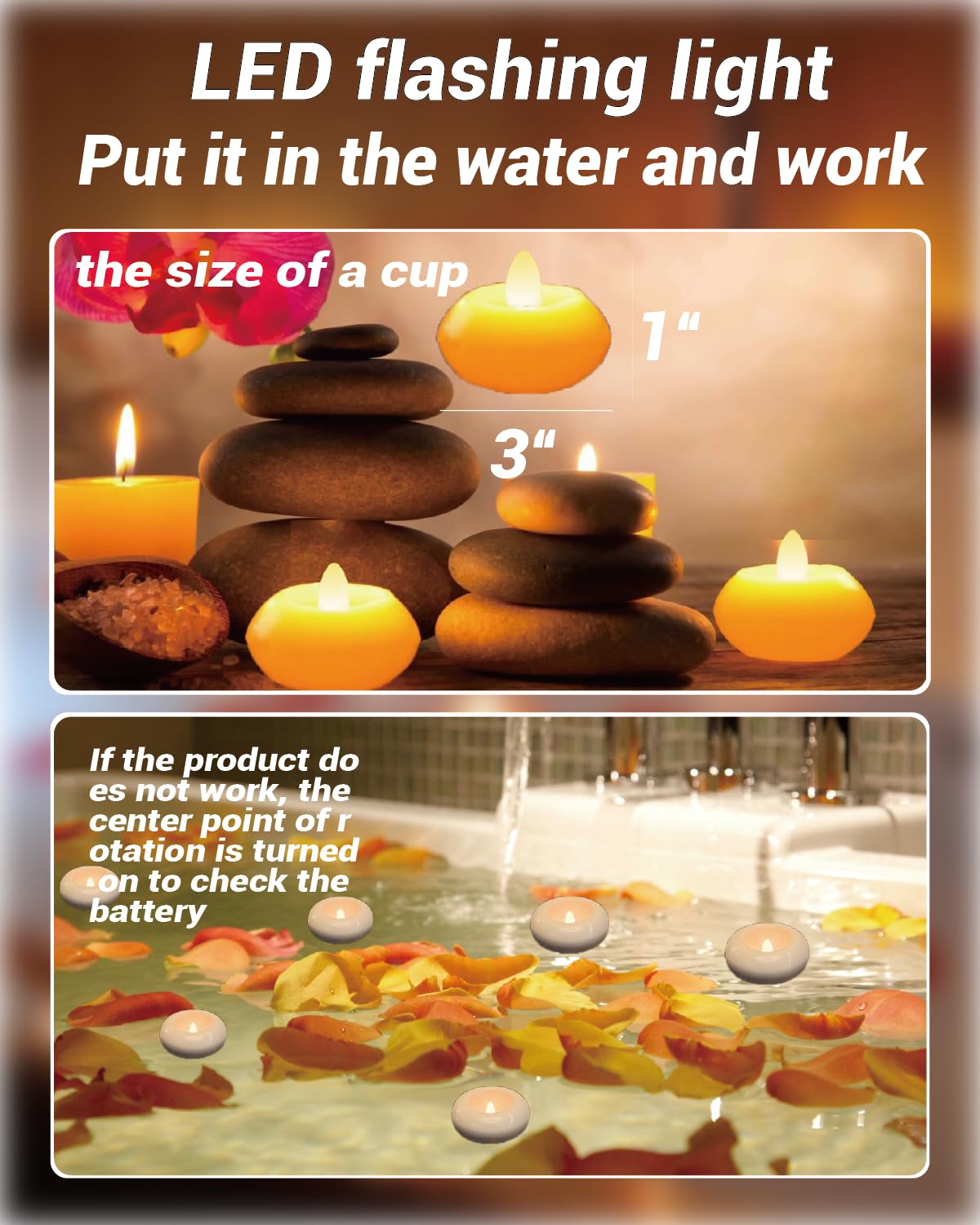 QQFCTOO simple 3-inch LED floating candles fit various decor styles