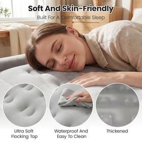 QQS air mattress anti-slip base prevents movement on wood or carpet.