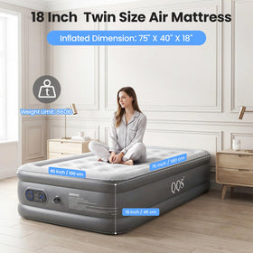 QQS 18-inch raised bed provides comfortable elevation for better sleep