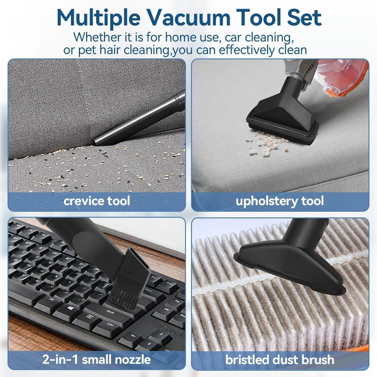 QRUIHC 2-in-1 crevice tool for tight spaces and keyboard dust